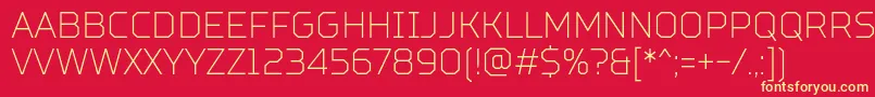 フォントTtSquaresCondensedThinDemo – 黄色の文字、赤い背景