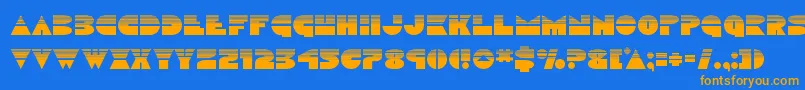 Discoduckhalf Font – Orange Fonts on Blue Background