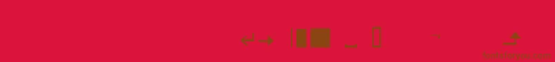 FreehandMxSymbols-fontti – ruskeat fontit punaisella taustalla