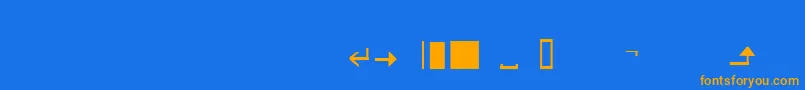 フォントFreehandMxSymbols – オレンジ色の文字が青い背景にあります。
