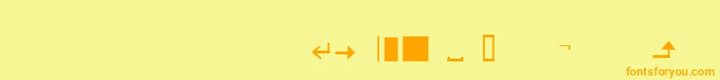フォントFreehandMxSymbols – オレンジの文字が黄色の背景にあります。