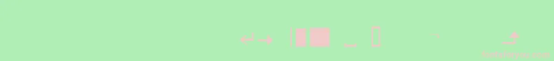 FreehandMxSymbols-fontti – vaaleanpunaiset fontit vihreällä taustalla