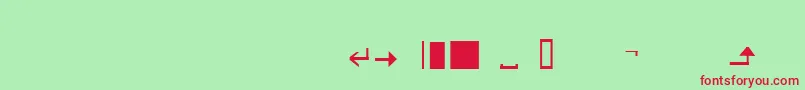 FreehandMxSymbols-fontti – punaiset fontit vihreällä taustalla