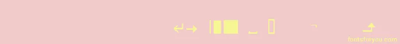 フォントFreehandMxSymbols – 黄色のフォント、ピンクの背景