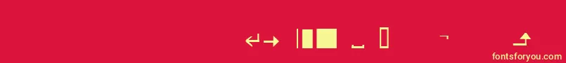 Czcionka FreehandMxSymbols – żółte czcionki na czerwonym tle