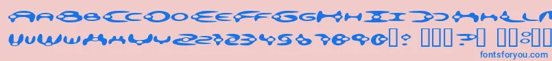 Fonte Alienation – fontes azuis em um fundo rosa