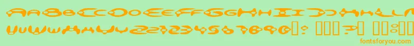 Alienation Font – Orange Fonts on Green Background