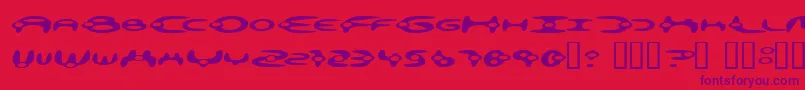 Alienation Font – Purple Fonts on Red Background