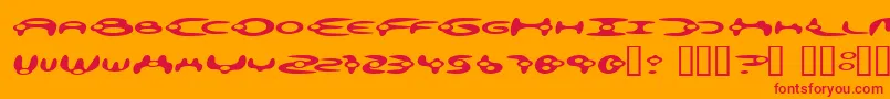 Alienation Font – Red Fonts on Orange Background