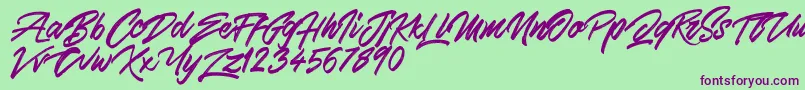 SkywalkerFreeDemo Font – Purple Fonts on Green Background