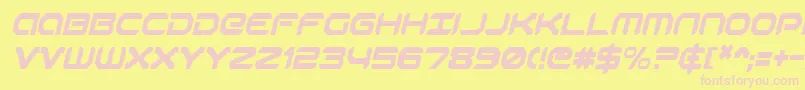 RobotaurCondensedItalic Font – Pink Fonts on Yellow Background