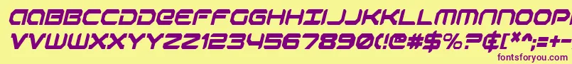 RobotaurCondensedItalic Font – Purple Fonts on Yellow Background