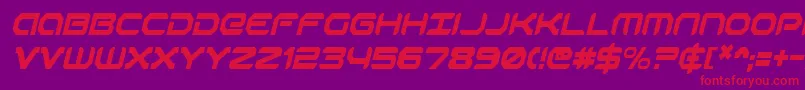 RobotaurCondensedItalic Font – Red Fonts on Purple Background