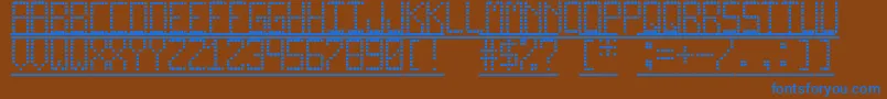 フォントProDisplayTfb – 茶色の背景に青い文字