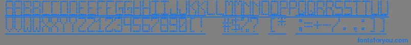 Fonte ProDisplayTfb – fontes azuis em um fundo cinza