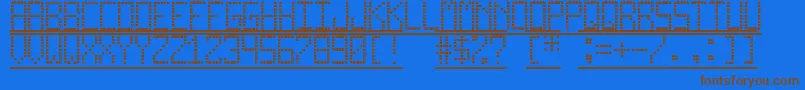 ProDisplayTfb-fontti – ruskeat fontit sinisellä taustalla