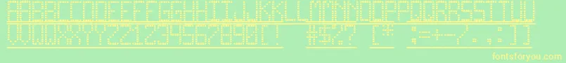 ProDisplayTfb-fontti – keltaiset fontit vihreällä taustalla