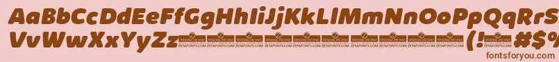 KabrioSoftHeavyItalicTrial Font – Brown Fonts on Pink Background