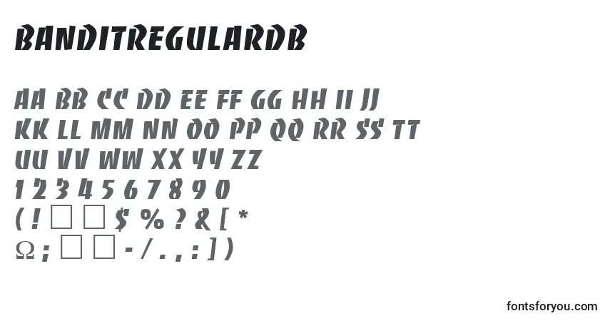 Czcionka BanditRegularDb – alfabet, cyfry, specjalne znaki
