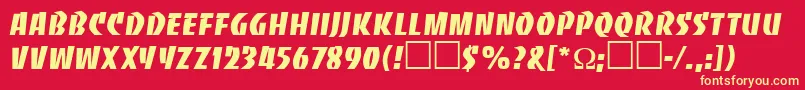 BanditRegularDb Font – Yellow Fonts on Red Background