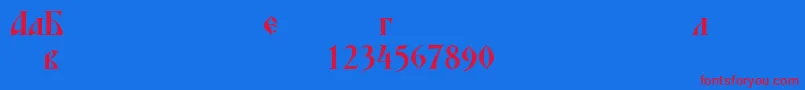 Blagovestfourserifc Font – Red Fonts on Blue Background