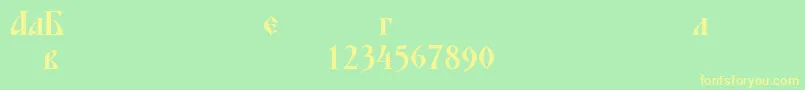 Blagovestfourserifc Font – Yellow Fonts on Green Background