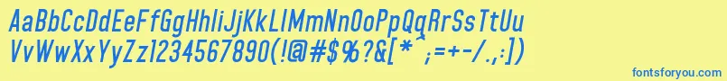 HomeplanetbbBolditalic Font – Blue Fonts on Yellow Background