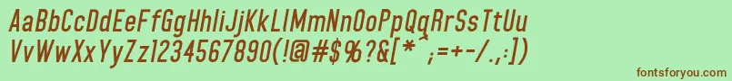 HomeplanetbbBolditalic Font – Brown Fonts on Green Background