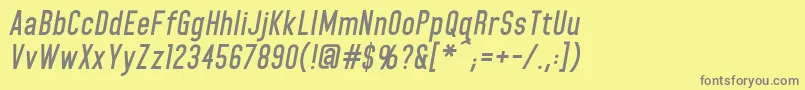 HomeplanetbbBolditalic Font – Gray Fonts on Yellow Background