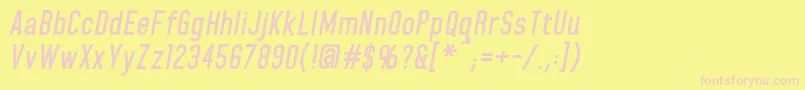 Шрифт HomeplanetbbBolditalic – розовые шрифты на жёлтом фоне
