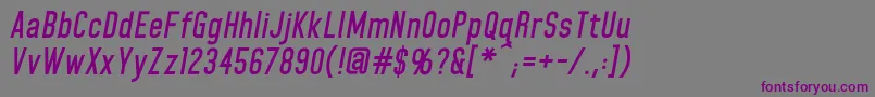 Шрифт HomeplanetbbBolditalic – фиолетовые шрифты на сером фоне