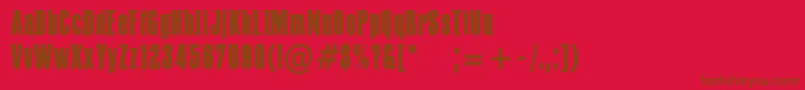 PffusionMedium Font – Brown Fonts on Red Background