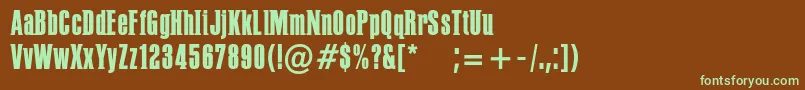 PffusionMedium Font – Green Fonts on Brown Background