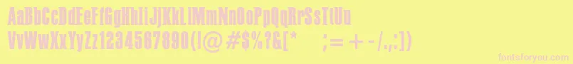 PffusionMedium Font – Pink Fonts on Yellow Background