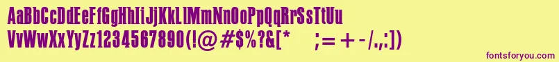 PffusionMedium Font – Purple Fonts on Yellow Background