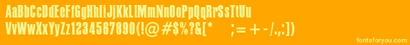 PffusionMedium Font – Yellow Fonts on Orange Background