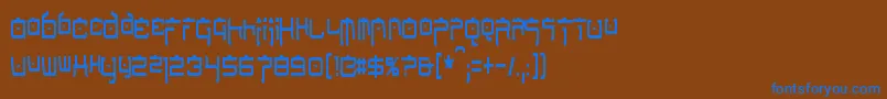 NipponTechCondensed Font – Blue Fonts on Brown Background