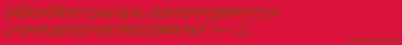 NipponTechCondensed Font – Brown Fonts on Red Background