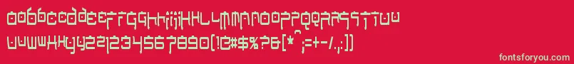 NipponTechCondensed Font – Green Fonts on Red Background