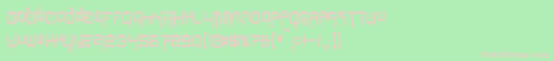 NipponTechCondensed Font – Pink Fonts on Green Background