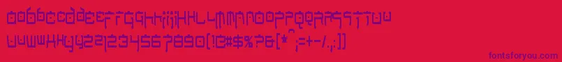 NipponTechCondensed-fontti – violetit fontit punaisella taustalla