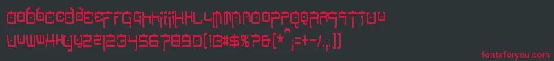 Fonte NipponTechCondensed – fontes vermelhas em um fundo preto