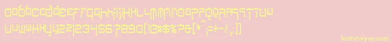 NipponTechCondensed Font – Yellow Fonts on Pink Background