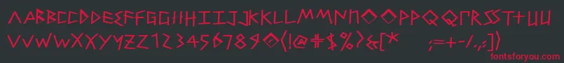 PetitixthreecalligBold Font – Red Fonts on Black Background