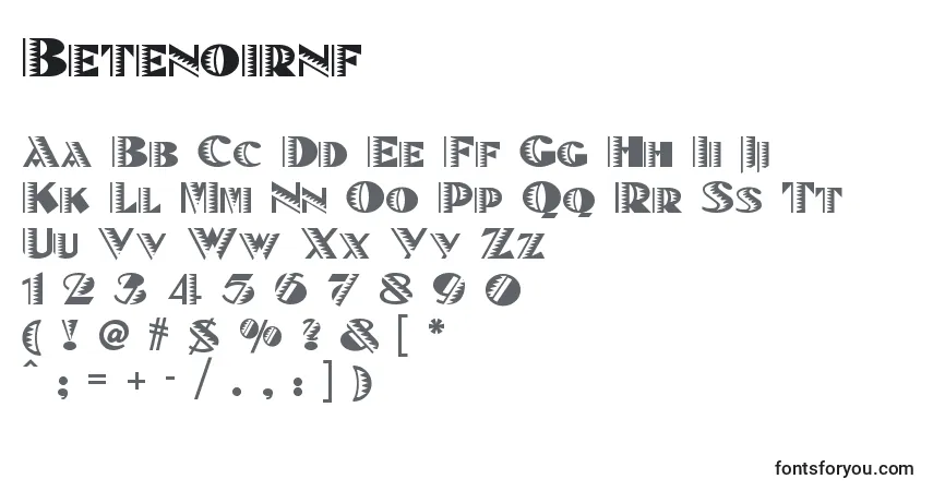 Fuente Betenoirnf (77786) - alfabeto, números, caracteres especiales