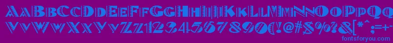 フォントBetenoirnf – 紫色の背景に青い文字