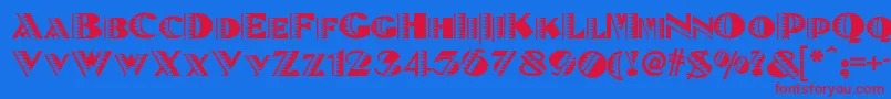 Betenoirnf-fontti – punaiset fontit sinisellä taustalla