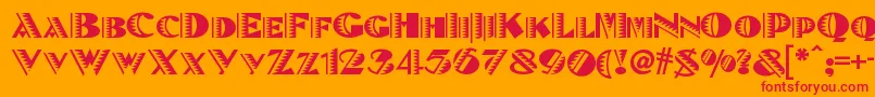 Betenoirnf Font – Red Fonts on Orange Background