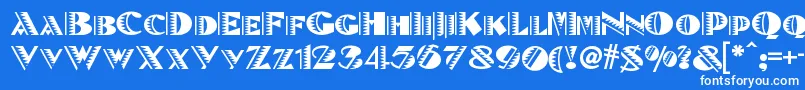 フォントBetenoirnf – 青い背景に白い文字