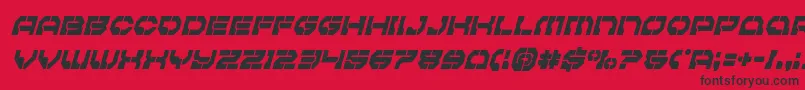 フォントPulsarclasscondital – 赤い背景に黒い文字